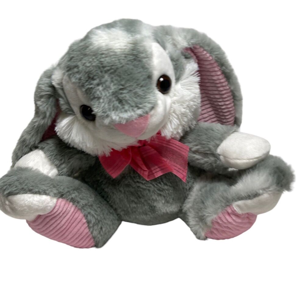 Hug & Luv Bunny Rabbit Gray Plush Stuffed Animal Toy Soft Easter Plush